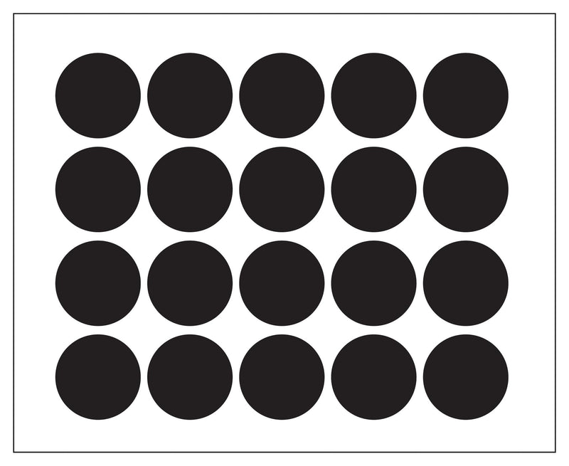 Multicomp PRO MP010415 Label Round Self Adhesive 25 mm Paper Black