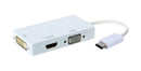 Multicomp PRO 83-22070 83-22070 USB3.1 Type C Plug to DVI/HDMI/VGA Receptacle Adapter 1080P@60Hz 4Kx2K@30Hz 1920x1200@60Hz New