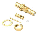 Wurth Elektronik 61626421210420 RF / Coaxial Connector SMB Straight Bulkhead Jack Crimp 50 ohm RG178 RG196 Brass