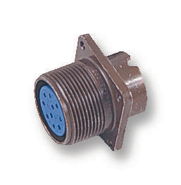 AMPHENOL 97-3102A-24-28S Circular Connector, 97 Series, Box Mount Receptacle, 24 Contacts, Solder Socket, Threaded, 24-28
