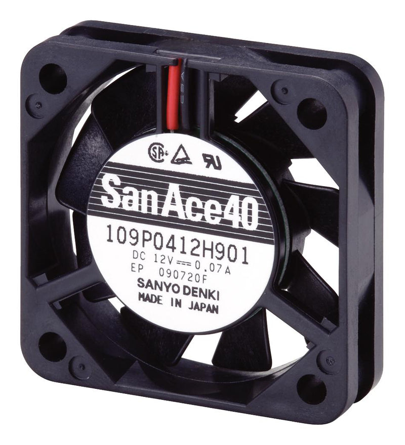Sanyo Denki 109P0405H902 DC Axial Fan 5 V Square 40 mm 10 Ball Bearing 5.3 CFM