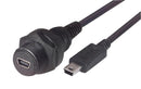 L-COM WPUSBMB5X-05M USB Cable Mini Type B Plug to Receptacle 500 mm 19.7 " 2.0 Black New