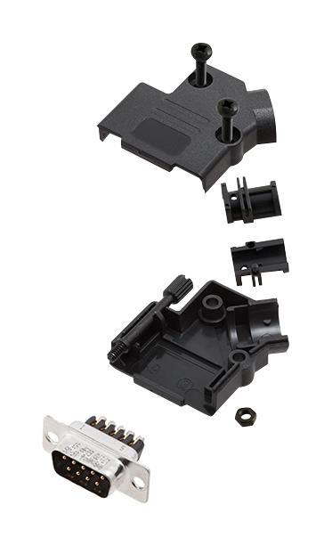 Amphenol ICC (COMMERCIAL PRODUCTS) L17D45PK-P-25+L77DB25SST D Sub Connector With Backshell DB25 25 Contacts Receptacle Screw DB D45PK-P Series