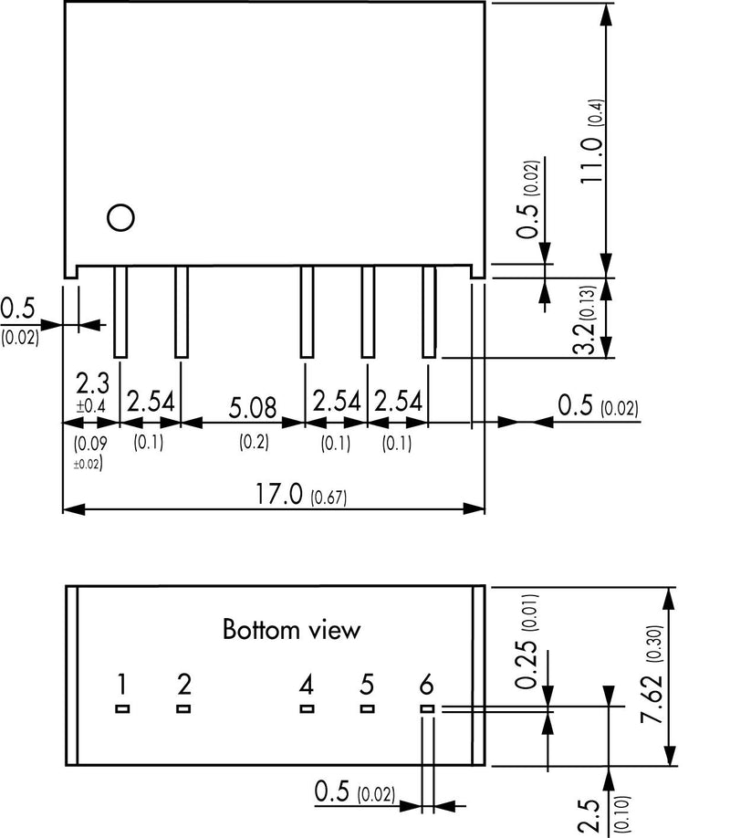 Traco Power TMR 1-1212 TMR 1-1212 Isolated Through Hole DC/DC Converter ITE 2:1 1 W Output 12 V 83 mA