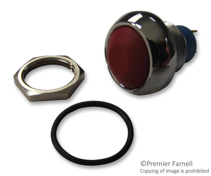 Apem IPR3SAD6101 IPR3SAD6101 Industrial Pushbutton Switch IP 13.6 mm SPST-NO Momentary Round Red