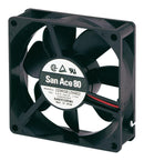 SANYO DENKI - SANACE FANS 109P0812H602 Axial Fan, 12 VDC, DC, 80 mm, 20 mm, 31 dBA, 29.7 cu.ft/min