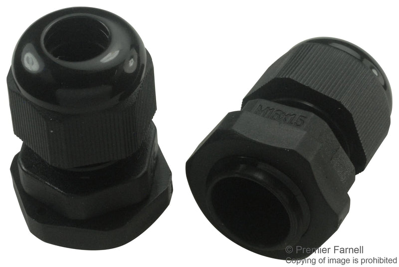 PRO POWER M16DB Cable Gland, M16, 4 mm, 8 mm, Nylon (Polyamide), Black