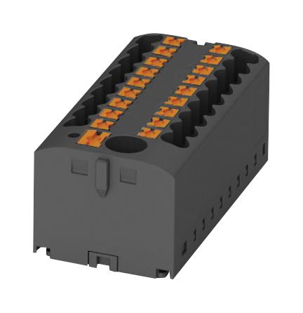 Phoenix Contact PTFIX 6/18X25 BK Panel Mount Barrier Terminal Block 24 A 500 V 19 Pole 9 Push In 12 AWG