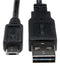 TRIPP-LITE UR050-001 USB CABLE, 2.0 TYPE A-MICRO B PLUG, 1FT