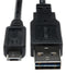 TRIPP-LITE UR050-06N USB CABLE, 2.0 TYPE A-MICRO B PLUG, 6"