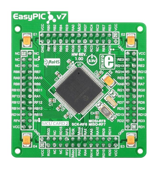 Mikroelektronika MIKROE-1208 Add-On Board Mikroe MCU Easypic Fusion v7 dsPIC33FJ DSPIC33FJ256GP710A 4 x 104 Pin New
