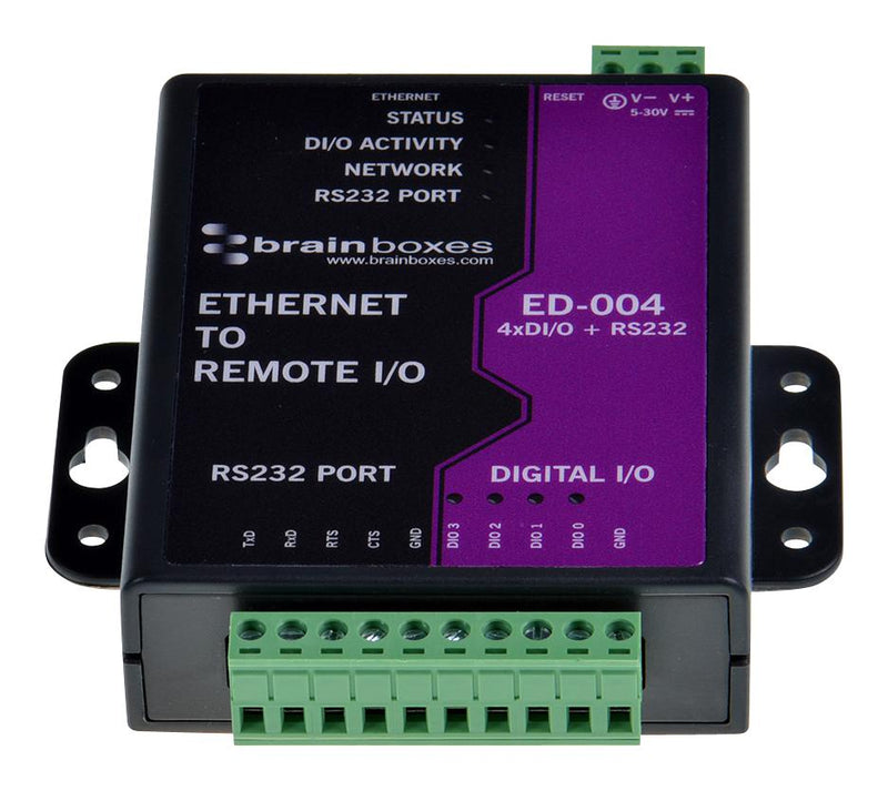 Brainboxes ED-004 I/O Module Ethernet to Digital 4 Ports RS232