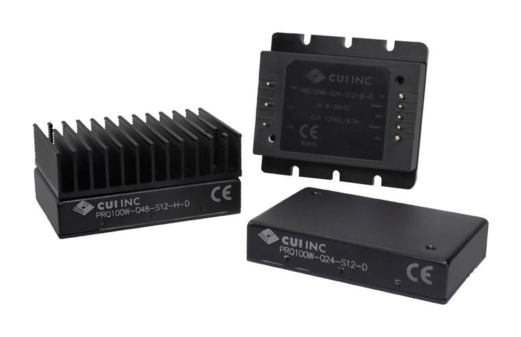 CUI PRQ100W-Q48-S5-D Isolated Through Hole DC/DC Converter ITE 4:1 100 W 1 Output 5 V 20 A