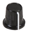 Multicomp CP-LB21-6-6D CP-LB21-6-6D Knob Round Shaft 6 mm Plastic With Side Indicator Line 21