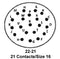 ITT Cannon KPSE07A22-21P KPSE07A22-21P Circular Connector Kpse Jam Nut Receptacle 21 Contacts Crimp Pin Bayonet 22-21