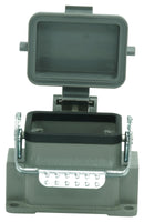 Multicomp PRO MP009359 Heavy Duty Connector Base Bulkhead Mount Side Entry Aluminium Body 1 Lever 6B