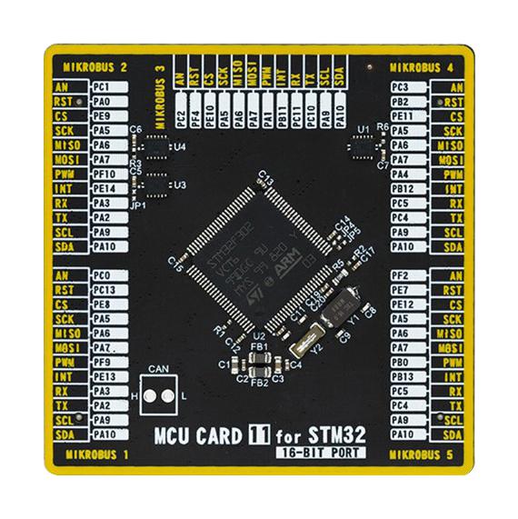 Mikroelektronika MIKROE-3733 Add-On Board Mikroe MCU Card 11 STM32 STM32F302VCT6 2 x 168 Pin Mezzanine Connector New