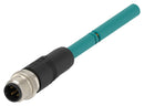 TE Connectivity TAD1413A201-002 Sensor Cable D-Code M12 Plug Free End 4 Positions 1 m 3.3 ft