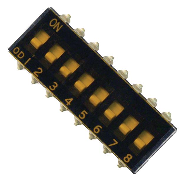 TE Connectivity 4-1825059-2 4-1825059-2 DIP / SIP Switch 8 Circuits Slide Surface Mount Spst 24 VDC 100 mA