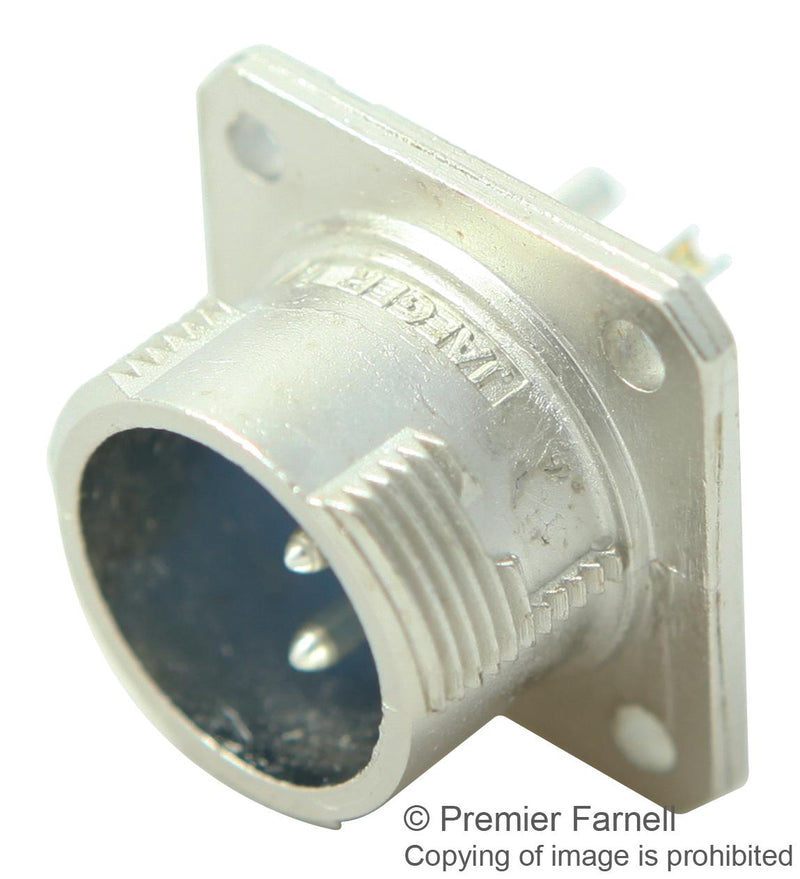 Jaeger 536004006 536004006 Circular Connector Rapid Series Panel Mount Receptacle 4 Contacts Solder Pin Metal Body