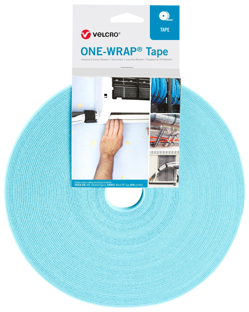 Velcro VEL-OW64110 Tape ONE-WRAP Series PP (Polypropylene) Aqua 10 mm x 25 m