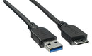 Qualtek Electronics 3023017-02M USB Cable 3.0 Plug A-MICRO B 2M BLK