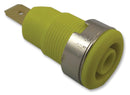 STAUBLI 23.3060-24 Banana Test Connector, 4mm, Receptacle, Panel Mount, 32 A, 1 kV, Gold Plated Contacts, Yellow