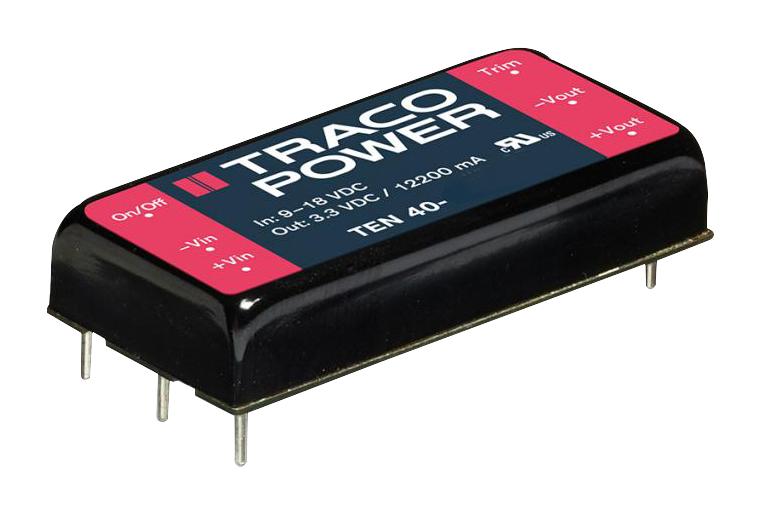 Traco Power TEN 40-4812WIE TEN 40-4812WIE Isolated Through Hole DC/DC Converter ITE 4:1 40 W 1 Output 12 V 3.333 A