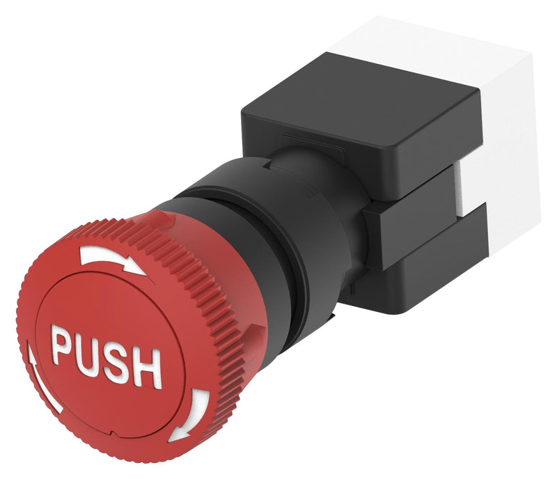 Alcoswitch - TE Connectivity PBES16N50R E-STOP SW SPST-NC/NO 3A 125VAC/PANEL