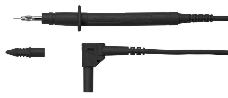 Schutzinger SPL 2315 / 2.5 100 SW Test Lead Tip Probe 4mm Right Angle Banana Plug Shrouded 1 kV 32 A Black m
