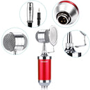 Tanotis - Neewer Cardioid Condenser Broadcasting & Recording Microphone Kit includes: (1)Condenser Microphone with Build-in Pop Filter+(1)Shock Mount +(1)3.5mm Male to XLR Female Microphone Cable(Red)