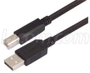 L-COM CAUBLKAB-3M. USB Cable Type A Male / B 3M Black