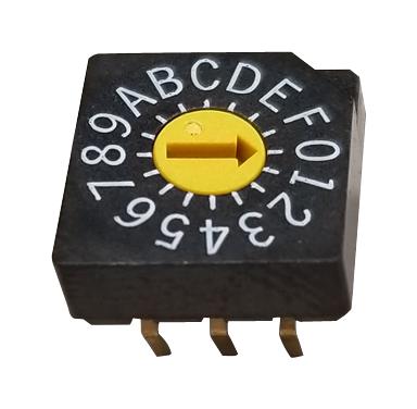 Nidec Copal Electronics SD-1010 Rotary Coded Switch SD-1000 Series Through Hole 16 Position 5 VDC Hexadecimal 100 mA
