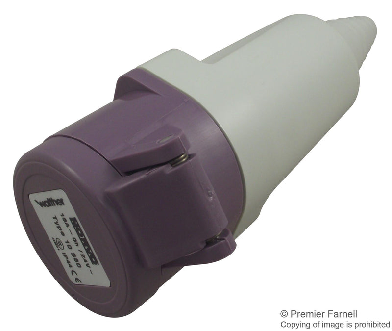WALTHER 10380 Pin & Sleeve Connector, 16 A, Receptacle, Cable Mount