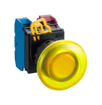 Idec YW1L-A4E10Q4Y Illuminated Pushbutton Switch YW Series SPST-NO On-Off 24 V Yellow