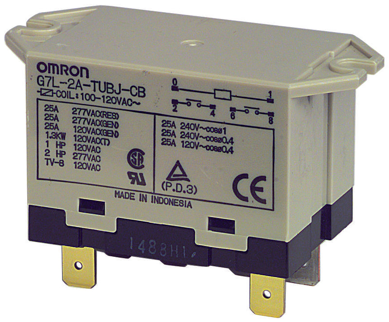 Omron Electronic Components G7L-1A-TUB-J-CB-AC200/240 G7L-1A-TUB-J-CB-AC200/240 Relay SPST-NO 277VAC 25A