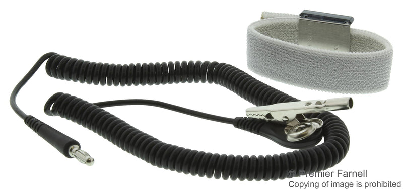 Desco 09184 Anti Static Wrist Strap Adjustable 355.6 mm 6ft Cord Stud