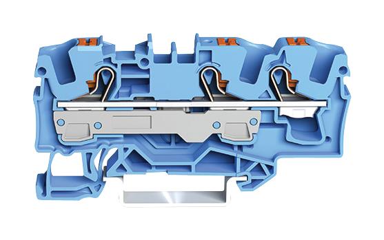 Wago 2206-1304 DIN Rail Mount Terminal Block 3 Ways 20 AWG 8 6 mm&sup2; Clamp 41 A