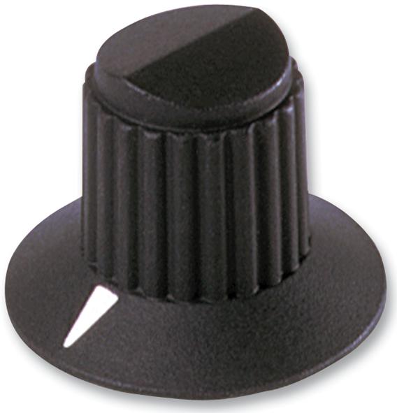 EHC (ELECTRONIC HARDWARE) MS91528-1F2B Knob, Round Skirted with Indictor Arrow, 17.78 mm, Plastic