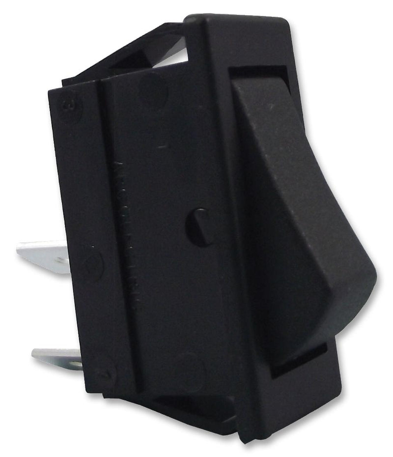 ARCOLECTRIC C1501ALAAA Rocker Switch, Non Illuminated, SPST, (On)-Off, Black, Panel, 16 A