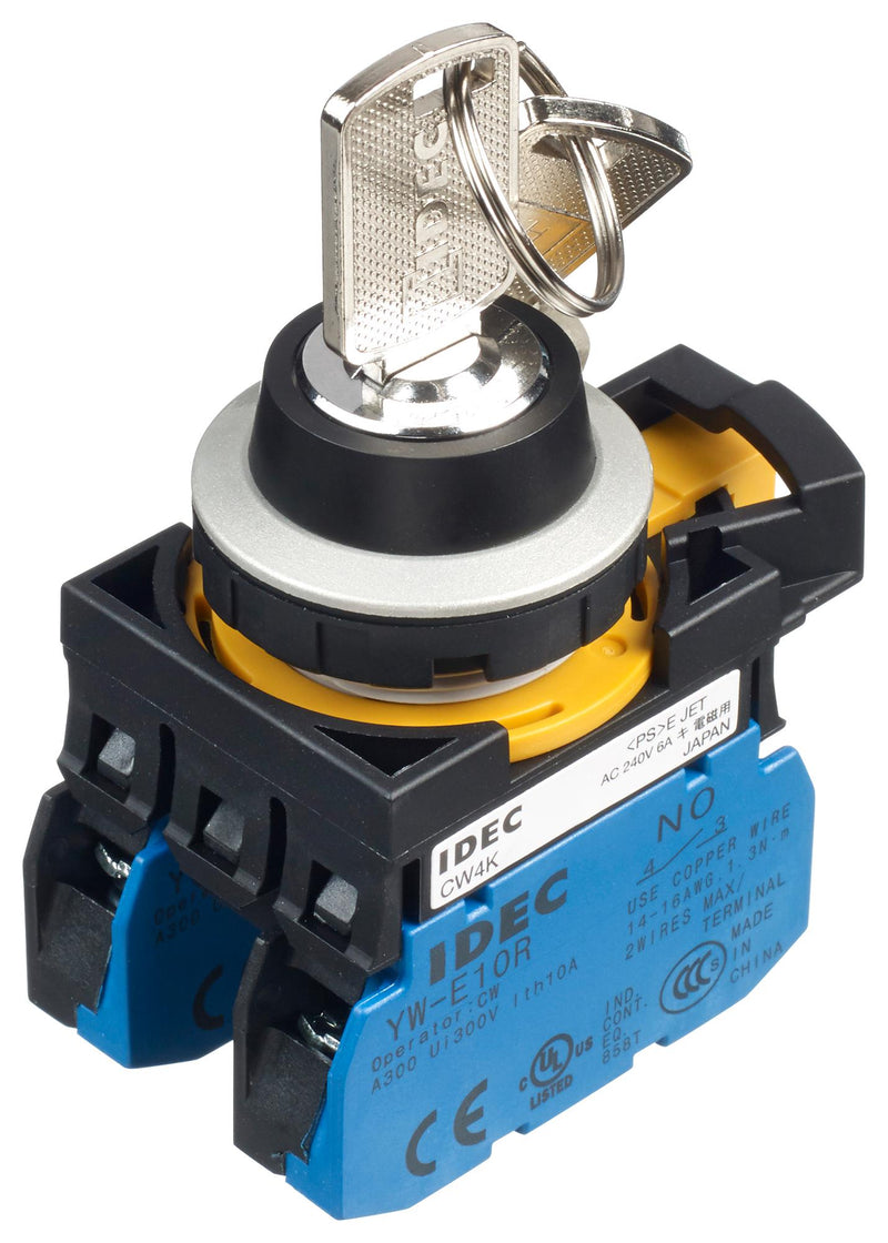 Idec CW4K-3AE20 Keylock Switch CW Series DPST-NO Screw 10 A 300 V