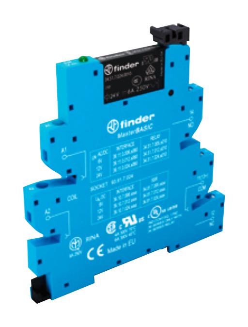 Finder 393182300060 Power Relay Spdt 230 VAC 6 A 39 Series DIN Rail