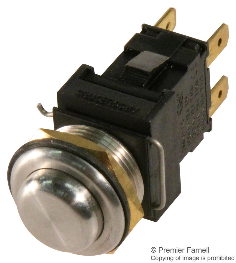 ARCOLECTRIC H8350RPAAA Vandal Resistant Switch, 8300 Series, DPST, Chrome, Connector, 16 A, 250 V