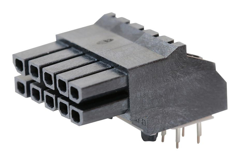 Molex 44764-1001 44764-1001 PCB Receptacle Board-to-Board 3 mm 2 Rows 10 Contacts Through Hole Mount Right Angle
