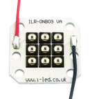 Intelligent LED Solutions ILR-IO09-85ML-SC201-WIR200. IR Module 9 Chip 850 nm 6.164 W/Sr Square PCB/M3 Hole 15.75 V 200 mm Red & Black New
