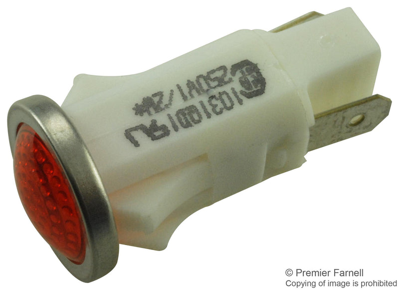 VCC (VISUAL COMMUNICATIONS COMPANY) 1031QD1 LAMP, INDICATOR, NEON, RED, 250V