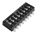 Omron A6SN-8104 A6SN-8104 DIP / SIP Switch Raised Slide 8 Circuits Surface Mount Spst 25 VDC mA