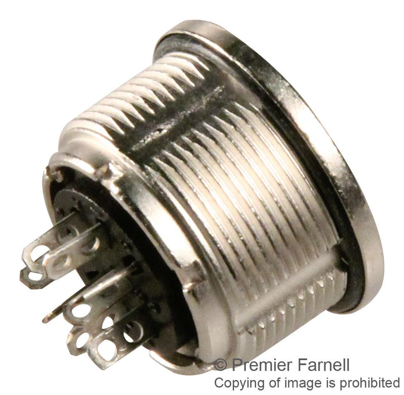 Binder 09 0174 00 08 09 08 Circular Connector 723 Series Panel Mount Receptacle 8 Contacts Solder Socket Brass Body
