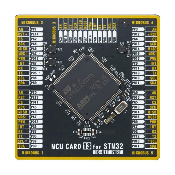 Mikroelektronika MIKROE-4646 Add-On Board Mikroe MCU Card 13 STM32 STM32L152ZDT6 2 x 168 Pin Mezzanine Connector New