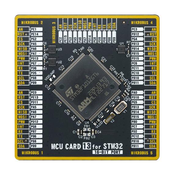 Mikroelektronika MIKROE-4657 Add-On Board Mikroe MCU Card 13 STM32 STM32F101ZGT6 2 x 168 Pin Mezzanine Connector New